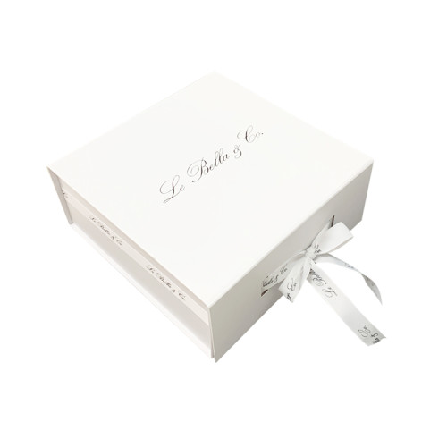 Luxury Custom Logo Printed Magnetic Closure Flat Foldable Paper Package Rigid Wedding Dress Product Cardboard Boxes