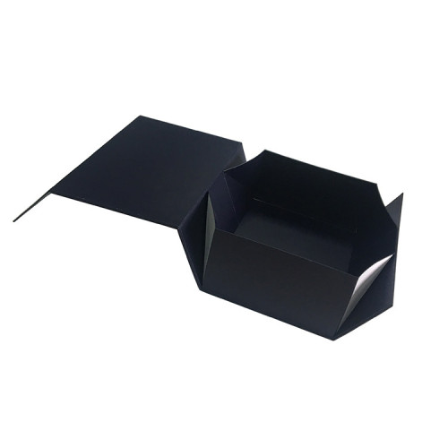 Navy dark blue color full printing magnet luxury folded shoe packing box for big brand