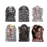 Decor Decoration Outdoor Graveyard Rip Skull Headstone Foam Sign Halloween Skulls Tombstone