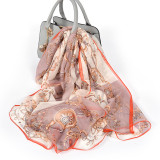 Silk Chiffon Scarf Ladies Long Large Size Shawls Fall Winter Women Neck Scarves Silk Organza Shawl