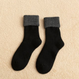 women's winter new wool socks thick tube plus velvet to keep warm socks Japanese sleep floor winter snow socks factory direct
