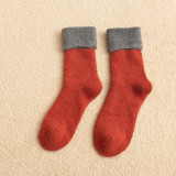 women's winter new wool socks thick tube plus velvet to keep warm socks Japanese sleep floor winter snow socks factory direct