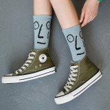 Funny happy women's socks autumn and winter new style Japanese Korean version funny smiley face socks INS college trend