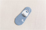 2021 Spring Summer Women Socks Solid Color Cartoon Embroidery Fashion Wild Shallow Mouth Invisible Socks Felmen Slipper Socks