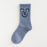 Funny happy women's socks autumn and winter new style Japanese Korean version funny smiley face socks INS college trend