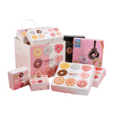 New Design Custom Printed Card Paper Folding Box Food 12 Piece Donut Pastry Cupcake Boxes