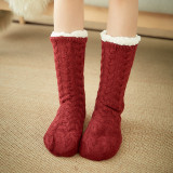 Autumn And Winter Fuzzy Thickening Women Socks Velvet Floor  Adult Home Slippers Socks Warm Sleeping Socks