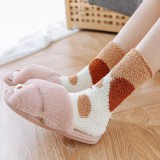 Spot Female Home Coral Fleece Footprints Cat Claws Are Cute Sleeping Thicken Warm Winter Plus Fleece Women'S S