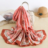 Low Price Wholesale Luxury Pattern Printing Satin Silk Scarf 90x180cm Designer Scarfs Shawls