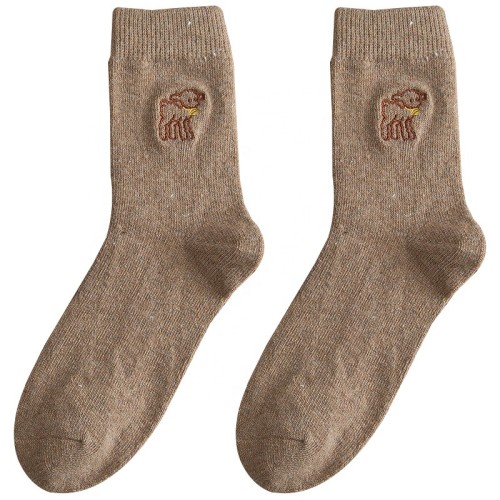 New Products Fashion Colorful Cartoon Wool Japanese Style Lovely Embroidered Socks For Women