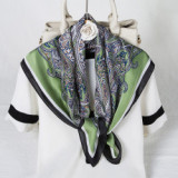 women 40 Colors Cashew Paisley Pattern Square 70*70cm Soft Silk Scarf  Luxury Floral Print Silk Scarf