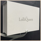 Free Risk Pure White Inside and Outside Paper Folding Luxury Silver Logo Wedding Dress Bridal Veil Boxes