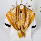women 40 Colors Cashew Paisley Pattern Square 70*70cm Soft Silk Scarf  Luxury Floral Print Silk Scarf
