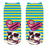 Customized New Cute Dog 3D Printed Socks Female Harajuku Style Creative Interesting Animal Cat Boat Socks