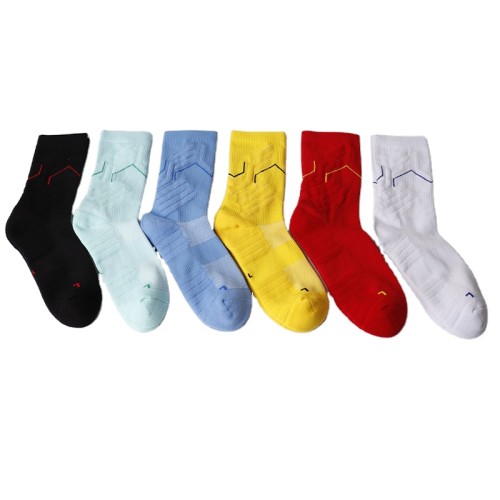 New Product Mid-Tube Basketball Non-Slip Cushioning Shock Absorption Men  Thick Towel Running Sports Socks