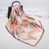 Large Hijab Fashion 90cmx90cm Square Shawls Head Printed Bag Silk Scarf For Ladies