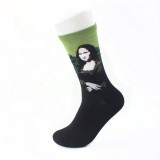 Custom High Quality Happy Style Retro Fashion 3D Art Oil Painting Cotton Men Funny Socks