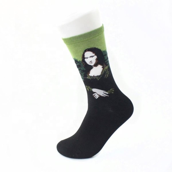 Custom High Quality Happy Style Retro Fashion 3D Art Oil Painting Cotton Men Funny Socks