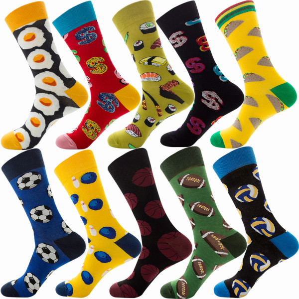 Amazon Autumn New Product Beer Tube Food Diamond Animal Men'S Fruit Cotton Socks
