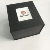 Custom Fashion Glossy Logo and Magnet Closure for Gift Cap Packing  Folding Black Paper Gift Box