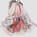 Silk Chiffon Scarf Ladies Long Large Size Shawls Fall Winter Women Neck Scarves Silk Organza Shawl