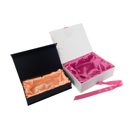 Luxury Custom Logo Cardboard Paper Clothing Swimwear Dress Pants Wigs Packaging Box Gift Box with Satin