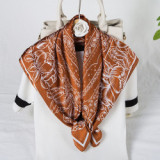 women 40 Colors Cashew Paisley Pattern Square 70*70cm Soft Silk Scarf  Luxury Floral Print Silk Scarf