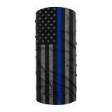 Wholesale Oem Multi Colors Fabric Custom Logo Tube Scarf Blue Line Flag Neck Gaiter Gator Tuba Bandana
