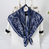 women 40 Colors Cashew Paisley Pattern Square 70*70cm Soft Silk Scarf  Luxury Floral Print Silk Scarf