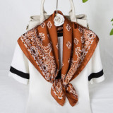 women 40 Colors Cashew Paisley Pattern Square 70*70cm Soft Silk Scarf  Luxury Floral Print Silk Scarf