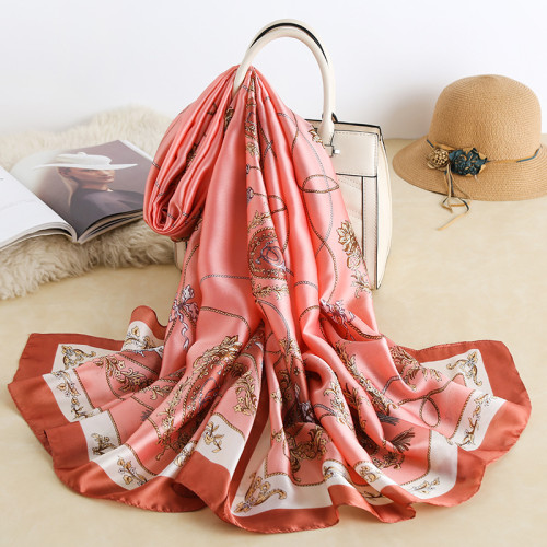 Low Price Wholesale Luxury Pattern Printing Satin Silk Scarf 90x180cm Designer Scarfs Shawls