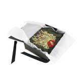 Luxury Flat Pack Folding Cardboard Paper Box Ribbon Closures Book Shaped Black Packaging Gift Boxes With Magnetic Lid