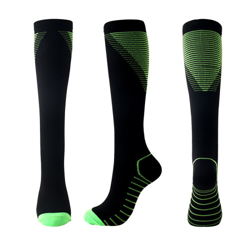 Compression socks knee high for running hiking wholesale custom 20-30mmhg funny colorful football medical socks