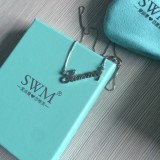 Hot! Free Risk New Fashion Beautiful Custom Printing Silver Brand Blue Jewelry Box With Bag