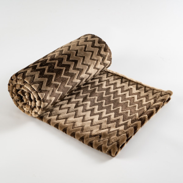 High Quality Microfiber Coral Fleece Blanket Ombre Brown Throw Blanket Wholesale