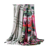New Spring Fall Fashion Luxury Women Silk Custom Satin Scarf Shawl