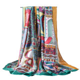 Lady's Custom Digital Print New silk satin scarf vintage silk scarf turkish silk scarf