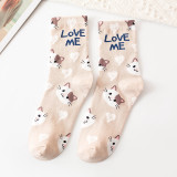 Women's Autumn and Winter Socks Cute Animal Knitted Cotton Breathable Socks Sports Casual Fashion Ladies Socks Wholesale