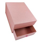 luxury pink glitter box with two layer drawer