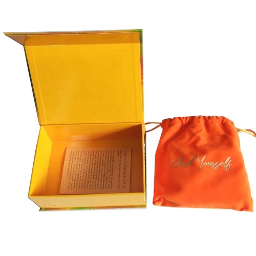 Luxury magnetic closure tarot cards box with Velvet bag