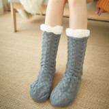 Autumn And Winter Fuzzy Thickening Women Socks Velvet Floor  Adult Home Slippers Socks Warm Sleeping Socks