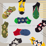 Unisex Man Kurze Hiphop Funny Novelty It Vintage Women Custom Made 100% Cotton Indoor Outdoor Colorful  Happy Socks