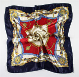 New 50*50 Elegant Spring Women Multifunction Hair Tie Headwear Design Retro Neckercief Printed Square Silk Scarf