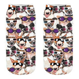 Customized New Cute Dog 3D Printed Socks Female Harajuku Style Creative Interesting Animal Cat Boat Socks