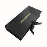 High Luxury Custom Logo Foil Underwear Box Packaging with Ribbon Closure.