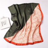 Designer Styles Silk Scarf Female Winter Decoration Warm Silk Scarf  Two-color Stitching Fashion Scarf 70*70cm