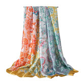 Wholesale Custom Design Printed Fashion Satins Silk Scarf Custom For Women
