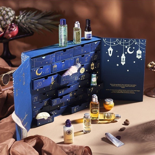Custom Luxurious Christmas Festival Beauty Gift Ramadan Muslim Advent Calendar Cardboard Box