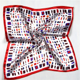 New 50*50 Elegant Spring Women Multifunction Hair Tie Headwear Design Retro Neckercief Printed Square Silk Scarf