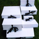Matte white folding handbag packages larger gift box packaging custom logo